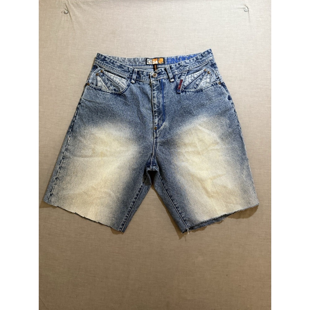 Vintage Akademiks Cut Off Shorts Mens 34 Blue Hip Hop Skater Denim‎ Jorts Y2K